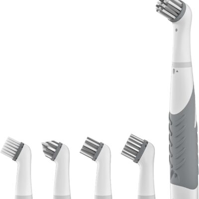 Cordless Electric Cleaning Brush with 4-in-1 Brush Heads, Motorized Household Cleaner for Bathroom, Toilet, Kitchen, Tile, and Crevices